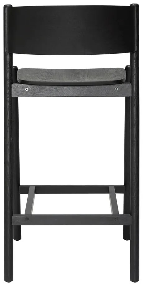 Fekete bárszék tölgyfa dekorral (ülésmagasság 75 cm) Oblique – Hübsch