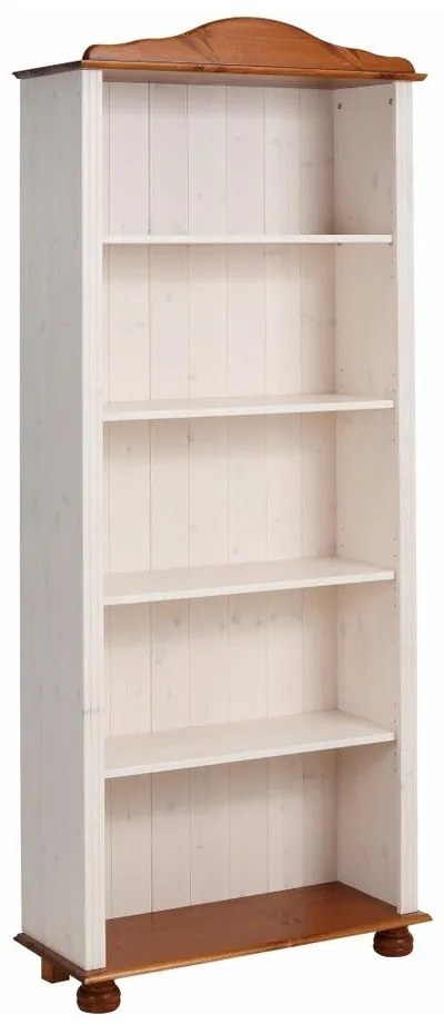 Fehér-natúr színű borovi fenyő könyvespolc 70x181 cm Ella – Støraa