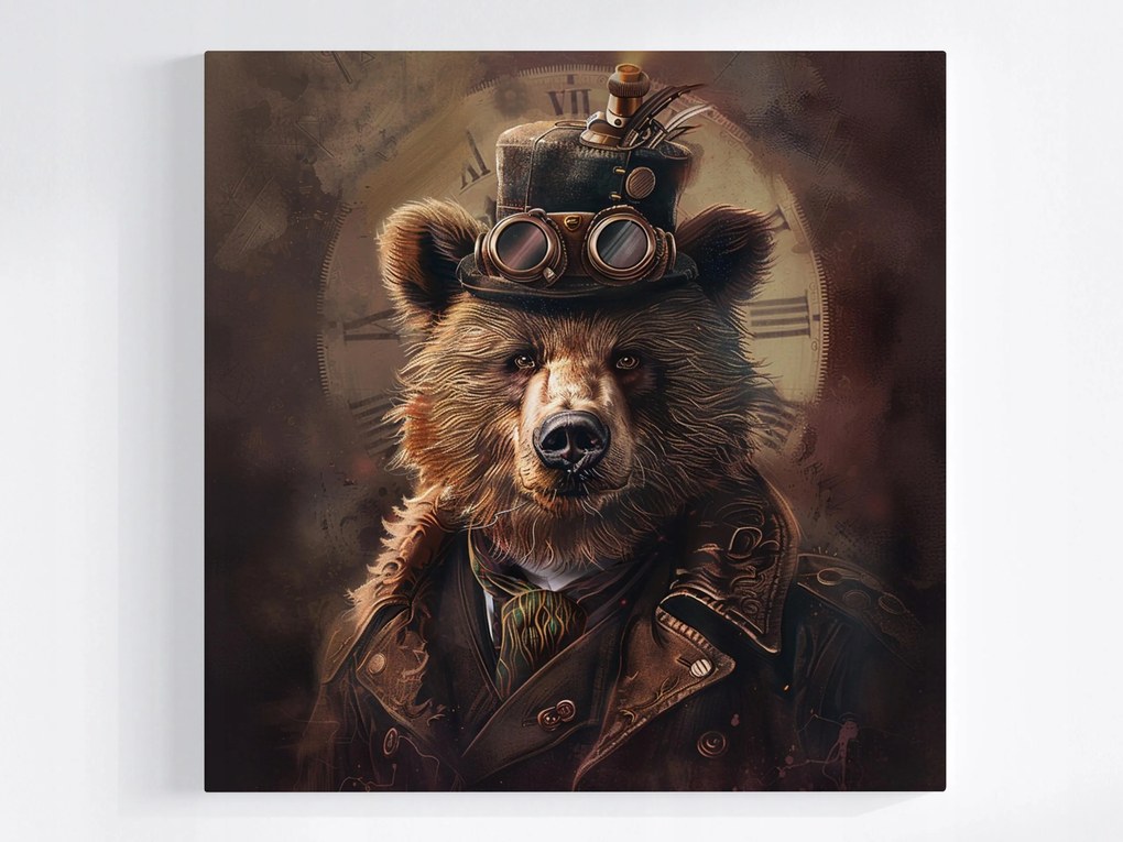 Canvas Vászonkép Portré Medve Mackó Steampunk Industrial 80x80