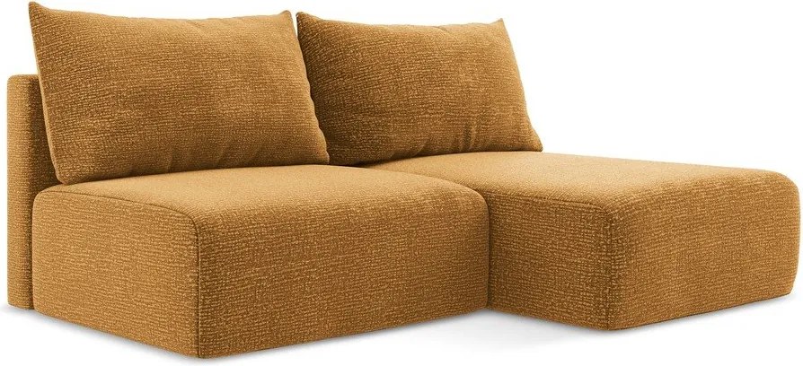 Narancssárga kinyitható-tárolóhelyes sarokkanapé (jobb oldali) Kalena – Makamii