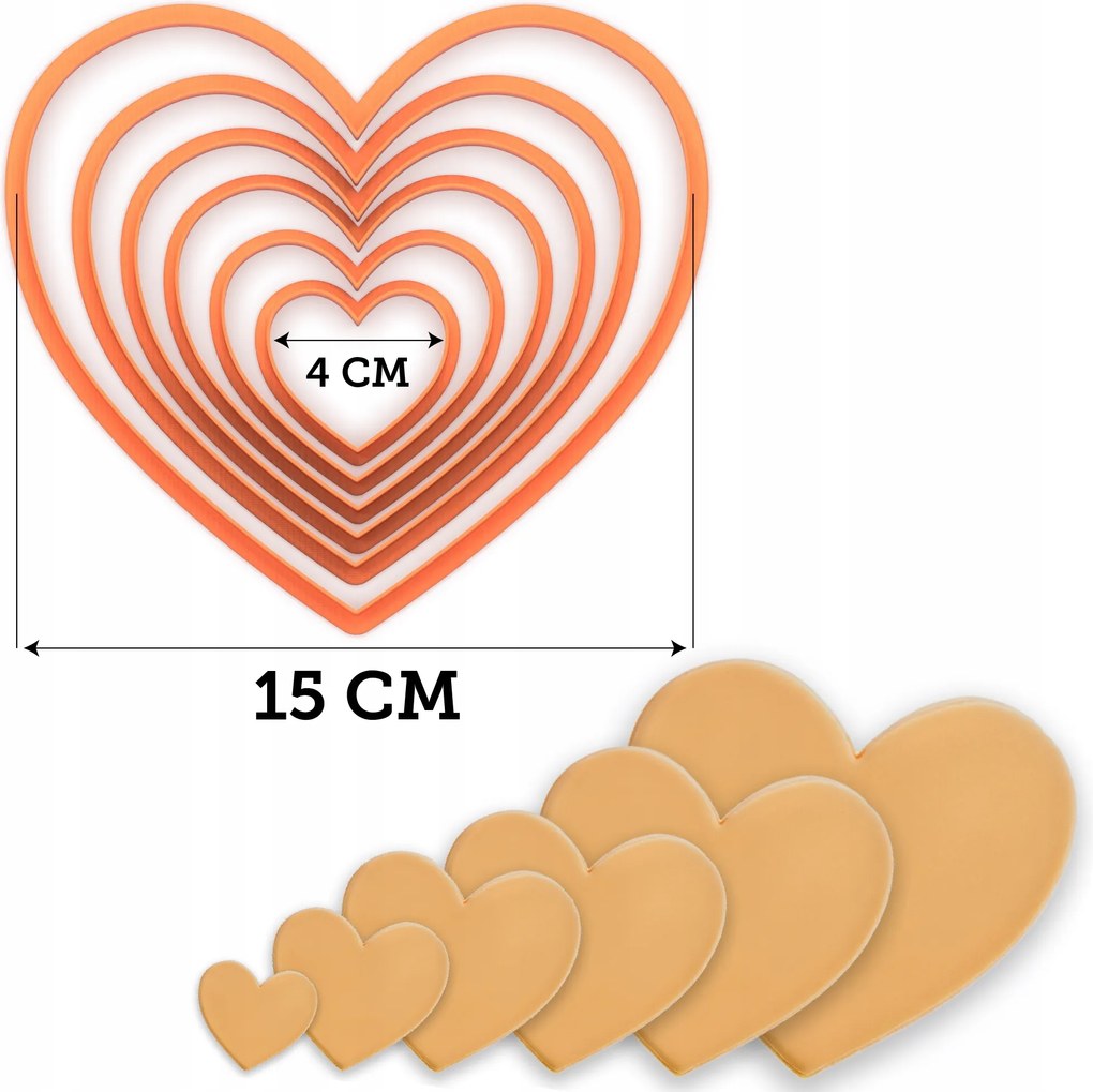 Prémium Valentin Napi Szív Keksz Formák 6 Db-os Készlet