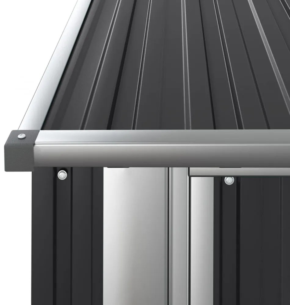antracitszürke horganyzott acél kerti fészer 180,5x97x209,5 cm