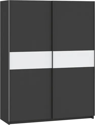BERNO ruhásszekrény, 150 cm | Antracit + Fehér