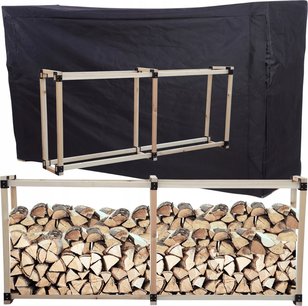 Kandalló fa állvány fa huzattal 1,4 m3 Öko Tömör