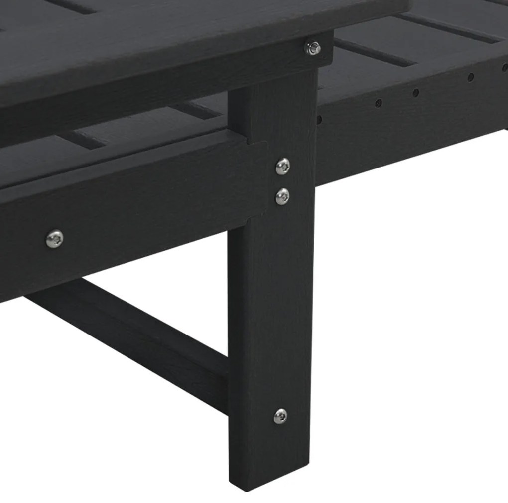 Fekete Napozóágy 53x162x98.5 cm HDPE