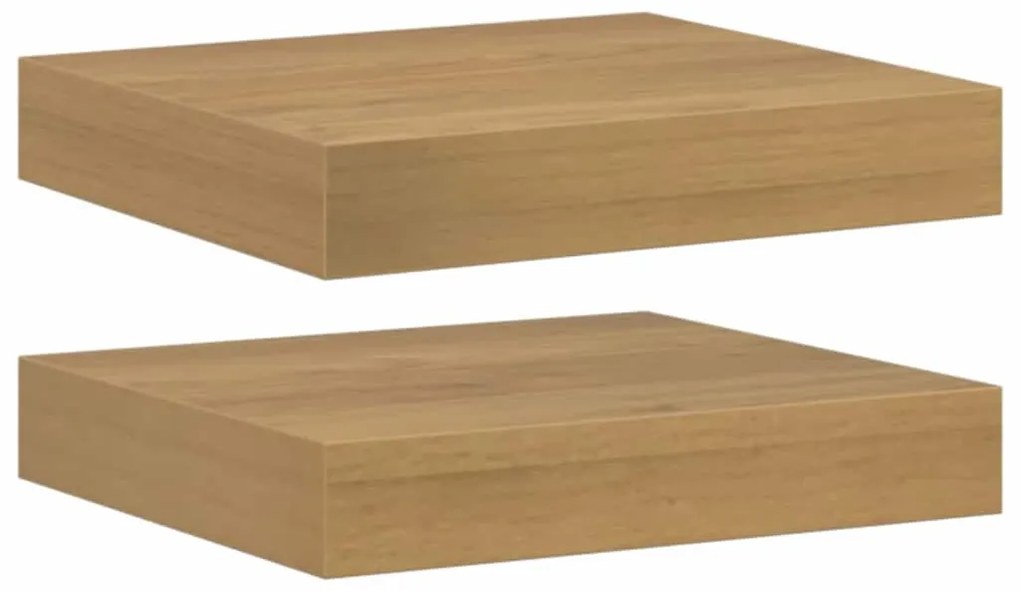 vidaXL Falpolc Falra szerelhető 2 pcs Barna 23 x 23,5 x 4 cm Faanyag