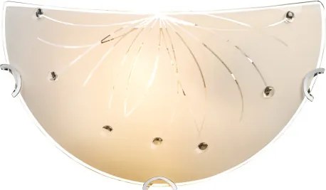 Globo 40402W Fali króm, fehér üveg , BxH:300x160, AL:65, exkl. 1xE27 ILLU 60W 230V