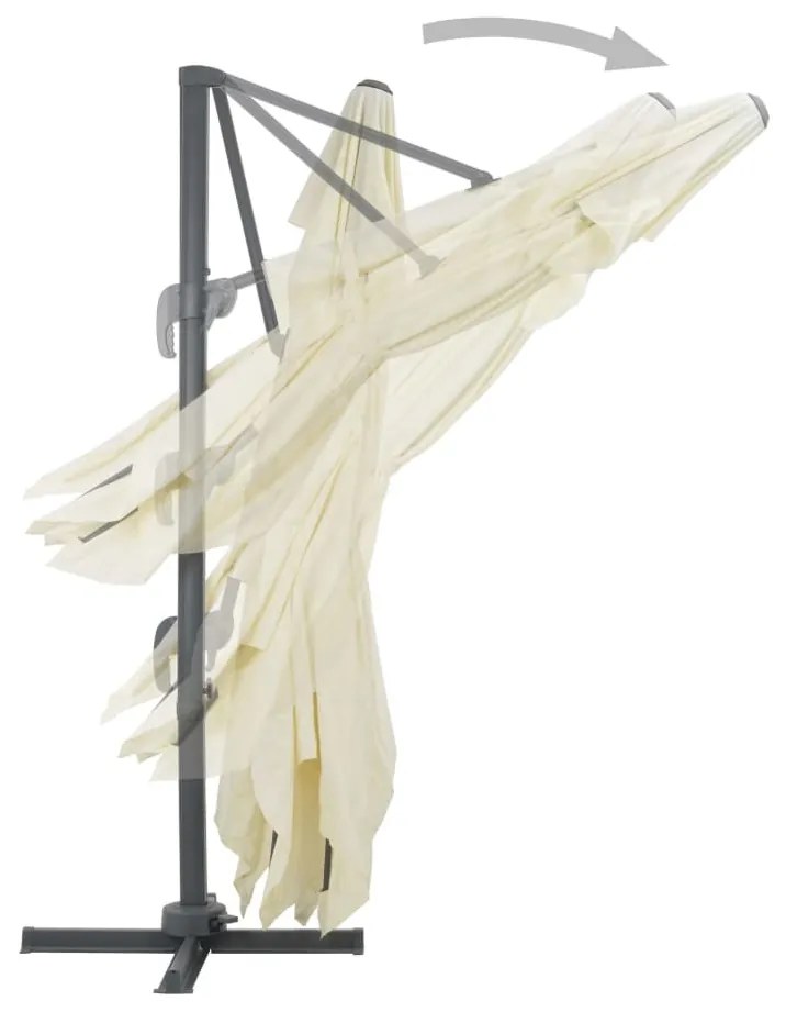 konzolos kerti napernyő alumínium rúddal 400 x 300 cm homokszínű