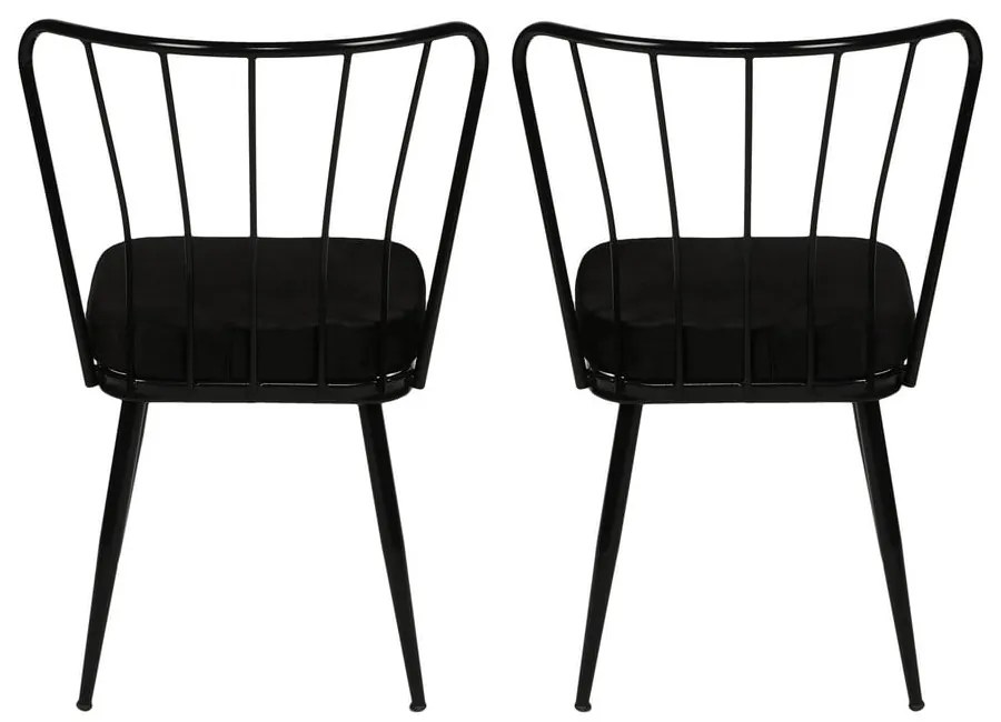 Fekete fém étkezőszék szett 2 db-os Yildiz – Kalune Design