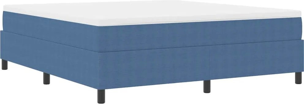 vidaXL Boxrugós ágy Kék és Fehér 180 x 200 cm Bársonyos szövet