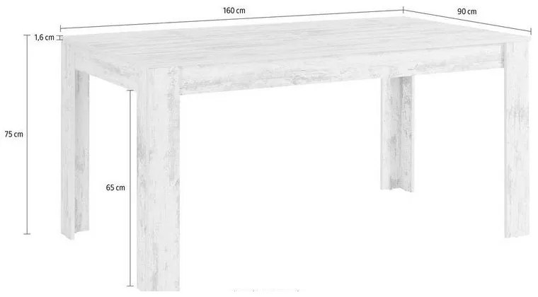 Natúr színű étkezőasztal tölgyfa dekorral 90x160 cm Lynn – Støraa