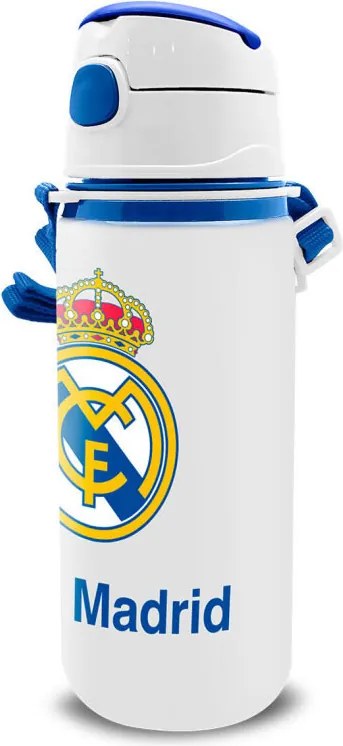 Real Madrid Emblem alumínium szívószálas kulacs akasztóval 600 ml