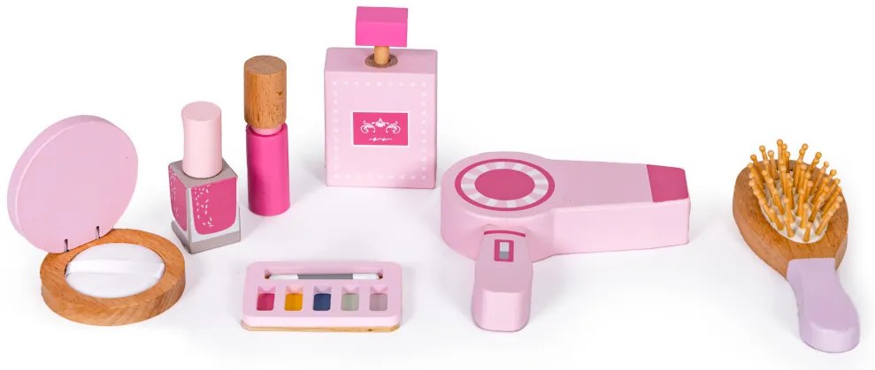 Fésülködőasztal gyerekeknek tükörrel székkel és 7 kiegészítővel