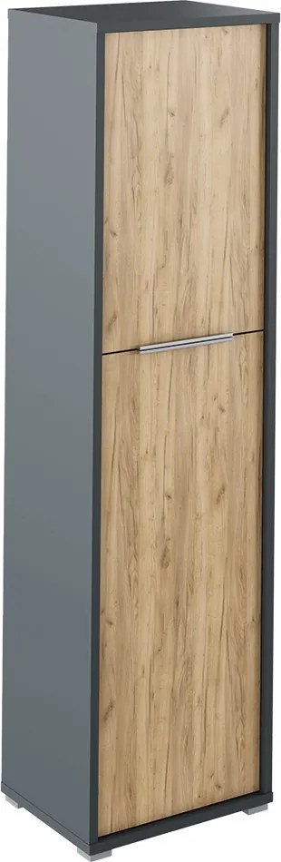 Polc szekrény, grafit/tölgyfa artisan, RIOMA NEW TYP 08