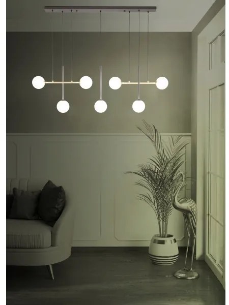 Eglo 390178 - Csillár zsinóron PAZ 7xE14/40W/230V arany/fekete