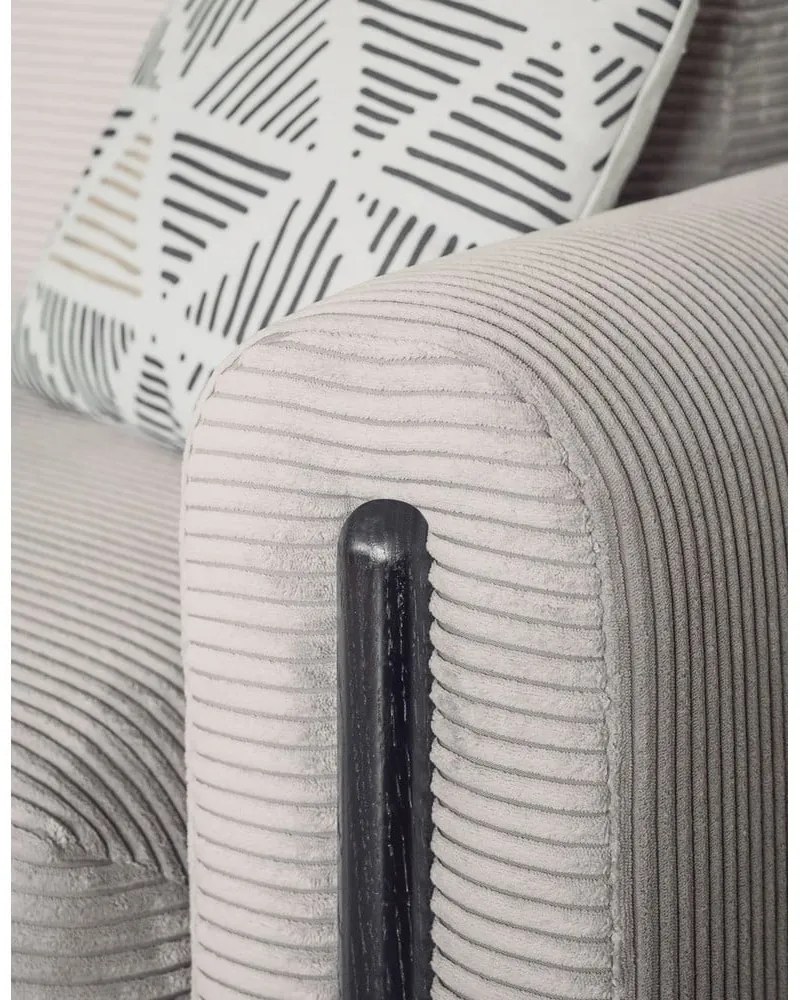 Bézs kordbársony kinyitható-tárolóhelyes kanapé 244 cm Arcadova – ELTAP