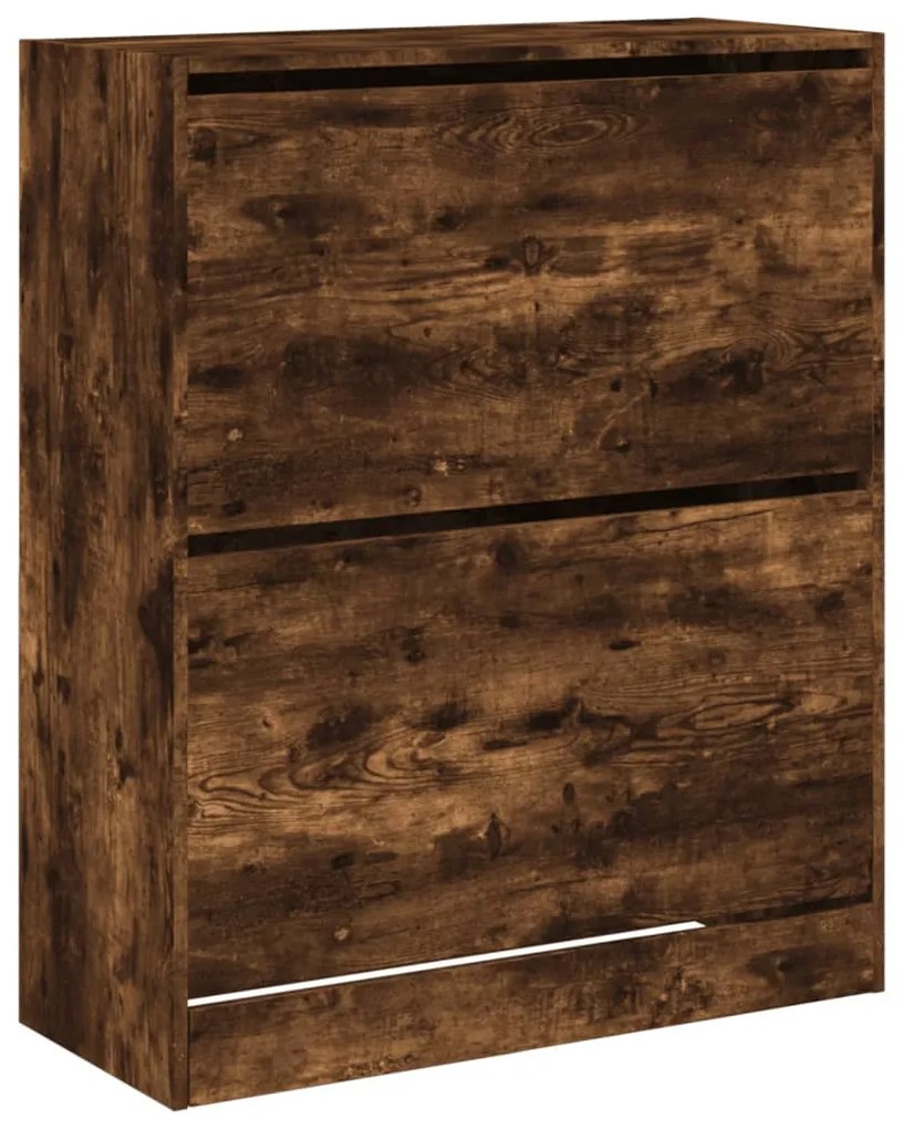 füstös tölgy színű szerelt fa cipőszekrény 80 x 34 x 96,5 cm