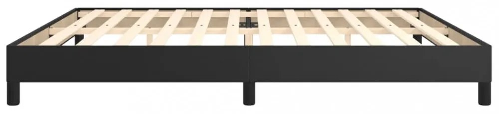 fekete műbőr rugós ágykeret 200x200 cm