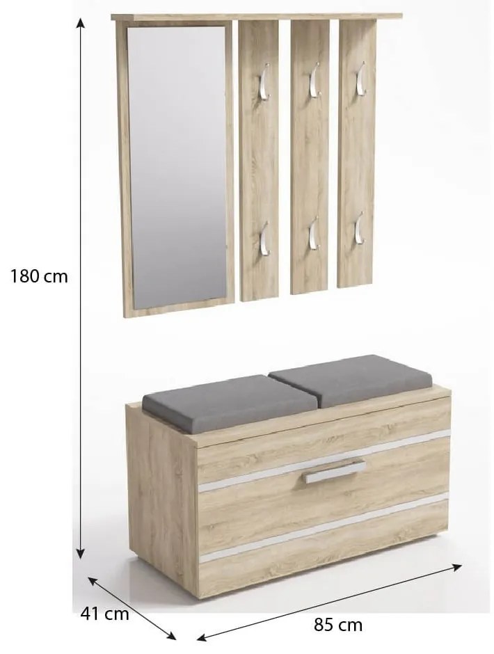 Eibar GS II NEW Előszobafal - sonoma N