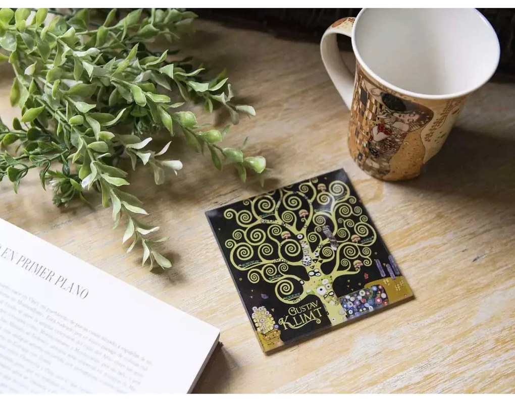 Üveg poháralátét Klimt Életfa