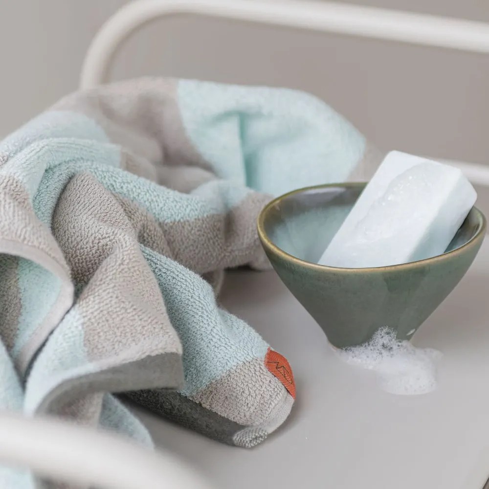 Mentazöld frottír bio pamut törölköző szett 2 db-os 40x55 cm Diagonal – Mette Ditmer Denmark