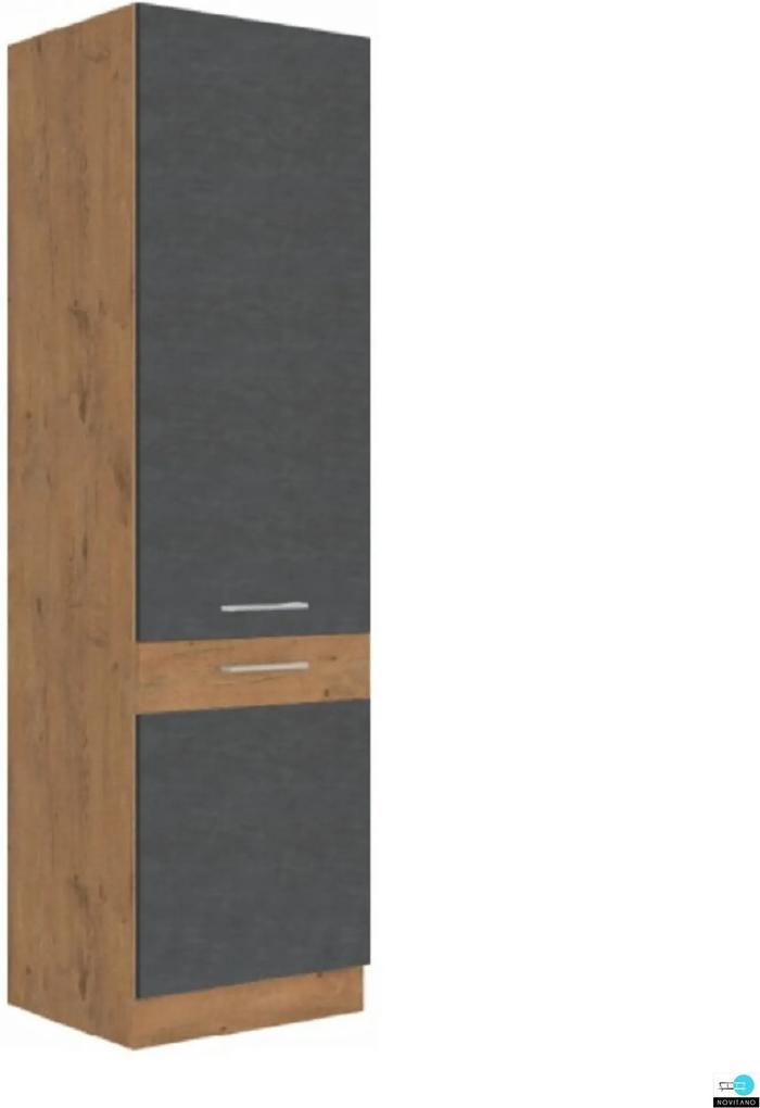 Magas szekrény, szürke matt/tölgy lancelot, VEGA 60 DK-210 2F