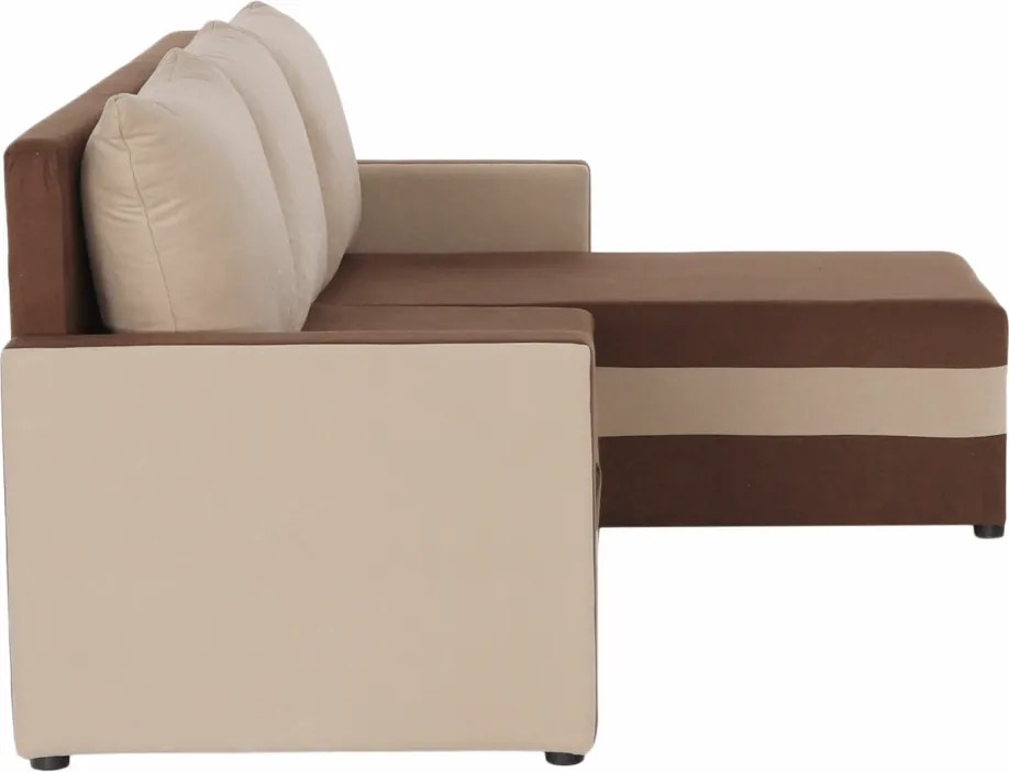 Univerzális ülőgarnitúra, barna/bézs, PAULITA NEW