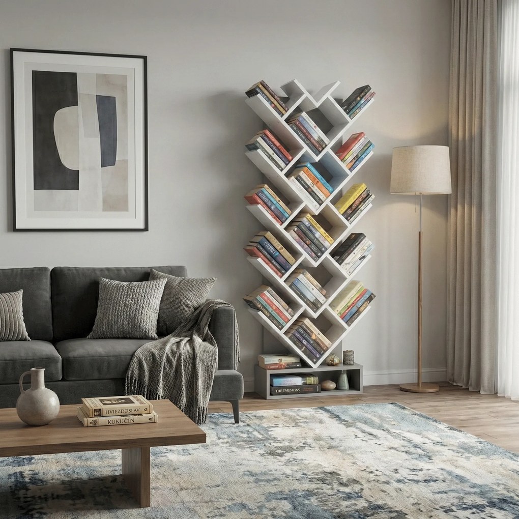 Polcrendszer, szürke/fehér, VEVEY