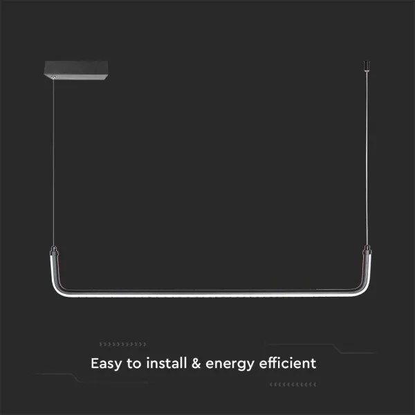 LED Csillár zsinóron LED/12W/230V 4000K 90 cm fekete