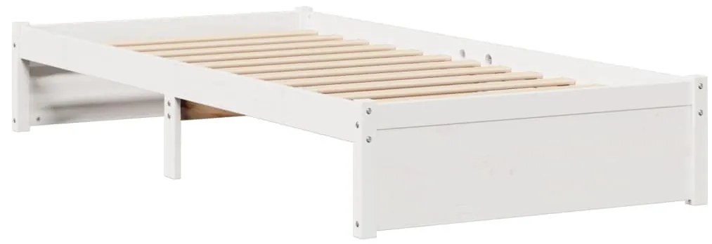 fehér tömör fenyőfa könyvespolcos ágy matrac nélkül 75 x 190 cm
