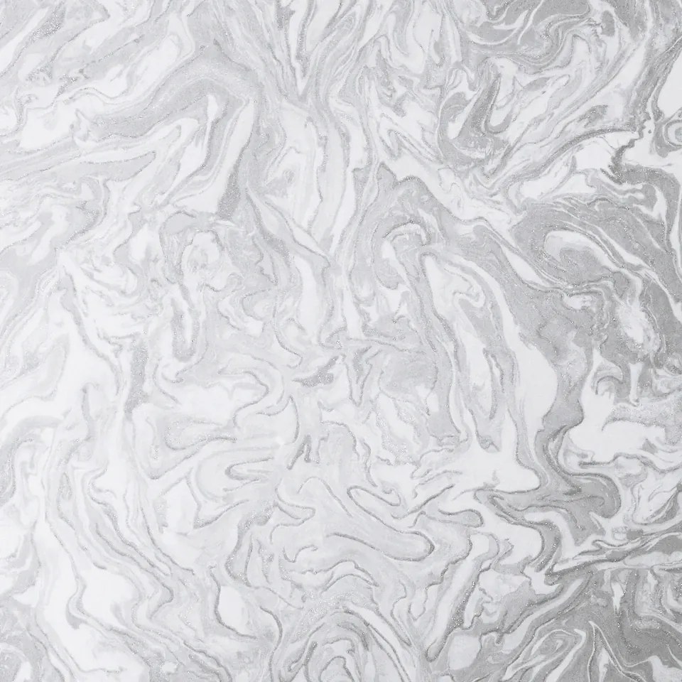 Arthouse Signature 1 Liquid Marble fehér-szürke márvány mintás fémhatású papír tapéta – 693901