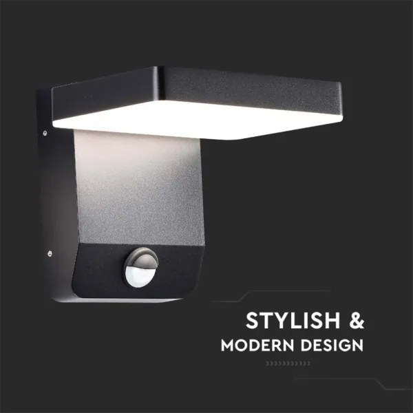 LED kültéri fali lámpa szenzorral LED/17W/230V 4000K fekete