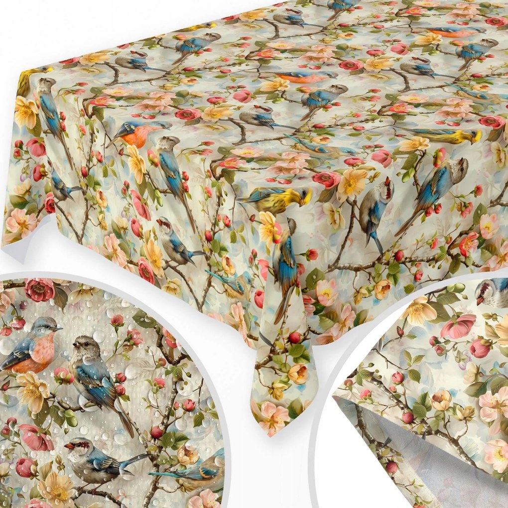 Abrosz Folttaszító 140x220 CM Asztalra Sima Matt Vastag Virágos Madaras 397