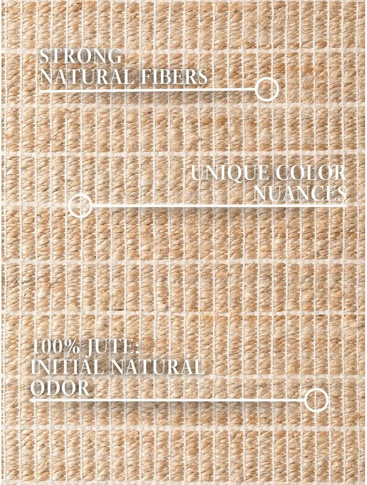 Natúr színű kétoldalas-kézi szövésű jutakeverék futószőnyeg 80x300 cm Birka – Villeroy&Boch