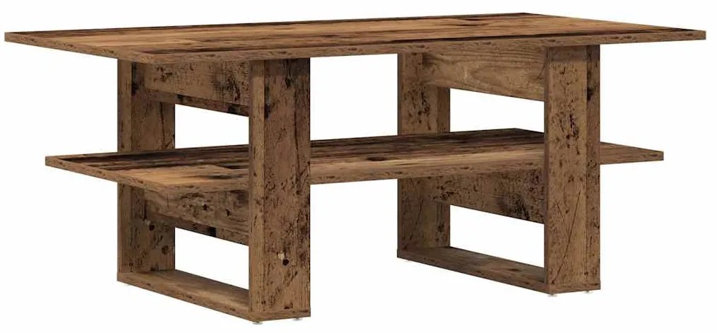 antik fa színű szerelt fa dohányzóasztal 102 x 55 x 42 cm