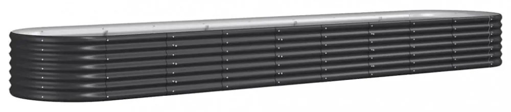 antracitszürke horganyzott acél kerti magaságyás 368x80x36 cm