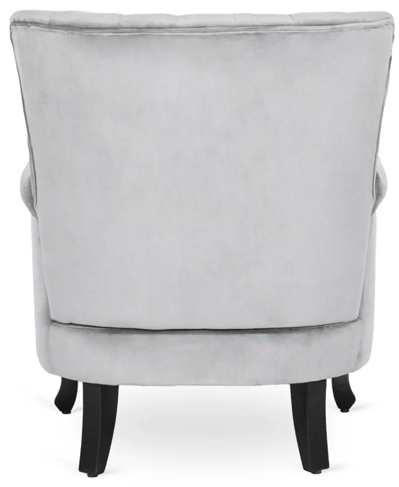 Chesterfield Fotel Szürke Bársony Kárpittal. MALLO