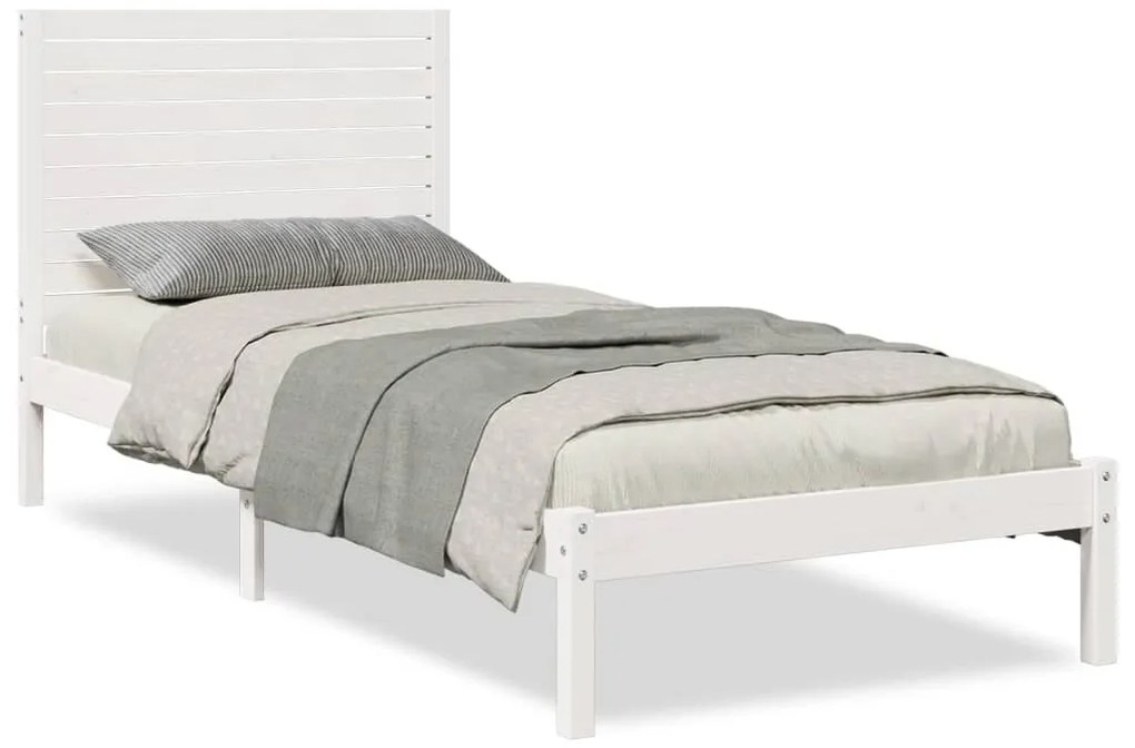 fehér tömör fa extra hosszú ágykeret matrac nélkül 90 x 220 cm