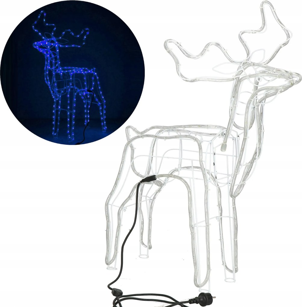 Nagy Világító Rénszarvas 216 Led Fény Kék Karácsonyi Dekoráció Lámpa