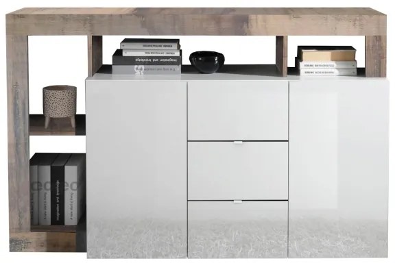 Komód LENOR fehér/barna