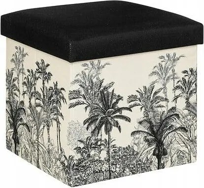 Benicio Összecsukható puff fekete-fehér