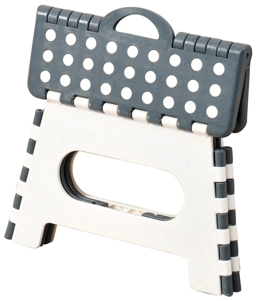 Kesper 70533 Összecsukható zsámoly, fehér/szürke,35 x 22 x 27 cm