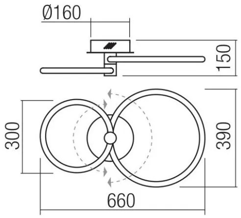 Redo 01-2221 - LED fényerőszabályozható mennyezeti lámpatest SPELL LED/32W/230V fehér