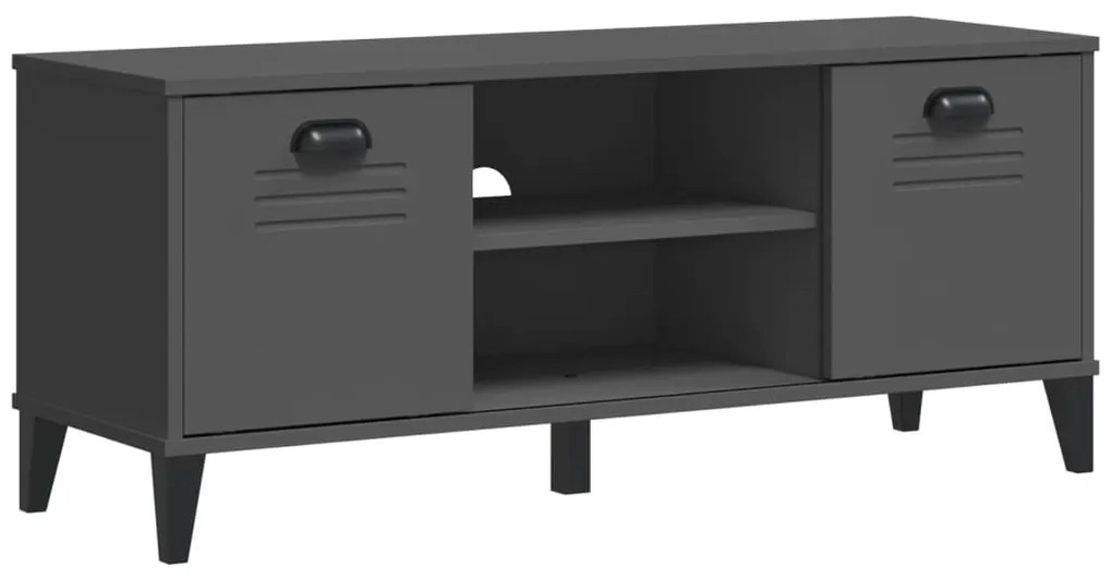 VIKEN antracitszürke szerelt fa cipőtároló pad 106 x 35 x 45 cm