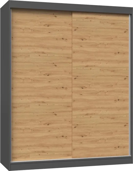 Aldabra IGA 160 B tolóajtós gardróbszekrény 120x61x200, sima, antracit- tölgy