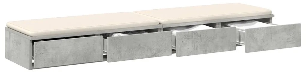 Ágyfiókok fiókkal Beton szürke 160 x 36.5 x 16.5 cm Faanyag