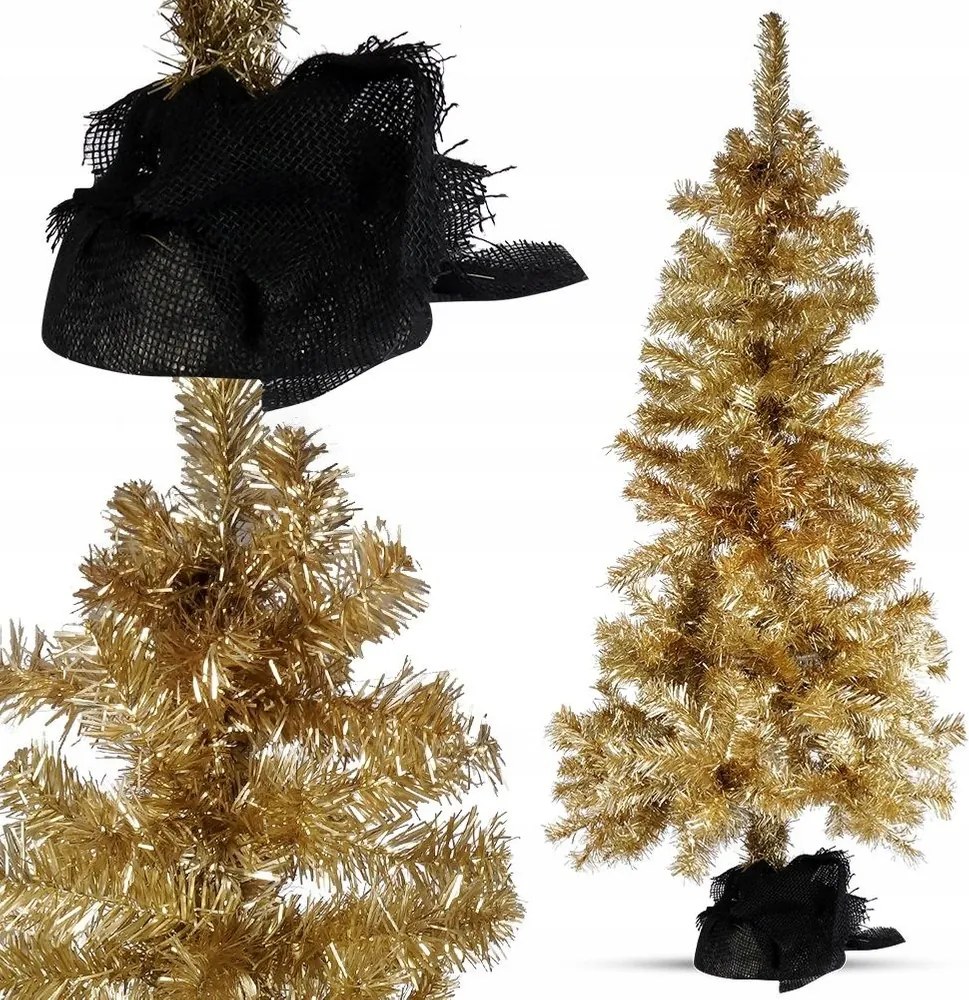 Karácsonyfa Arany Mesterséges Dekoratív Karácsonyfa Juta 120 cm