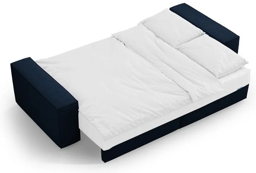 Sötétkék buklé kinyitható kanapé 247 cm Jodie – Micadoni Home