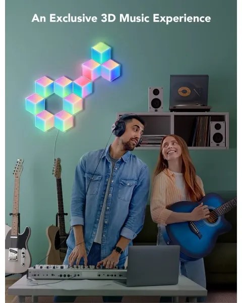 Govee - KÉSZLET 10x LED Lámpa Glide Hexa Pro LED Smart RGBIC Wi-Fi