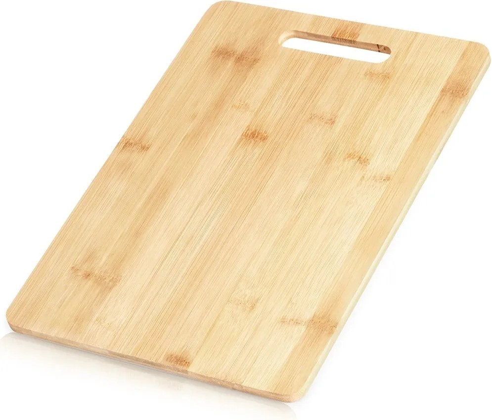 Közepes Bambusz Konyhai Vágódeszka Tálalás Fa 35,5x25,5